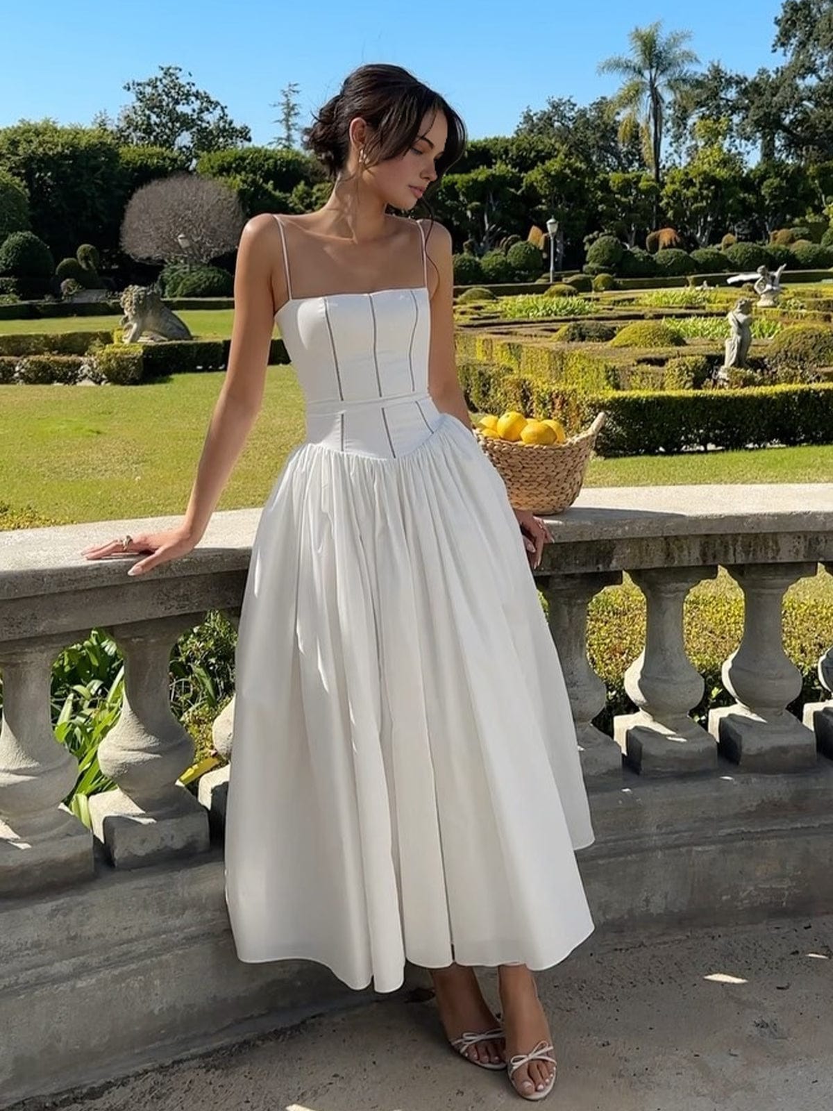 Helena | Women's midi guest dress with elegant corset