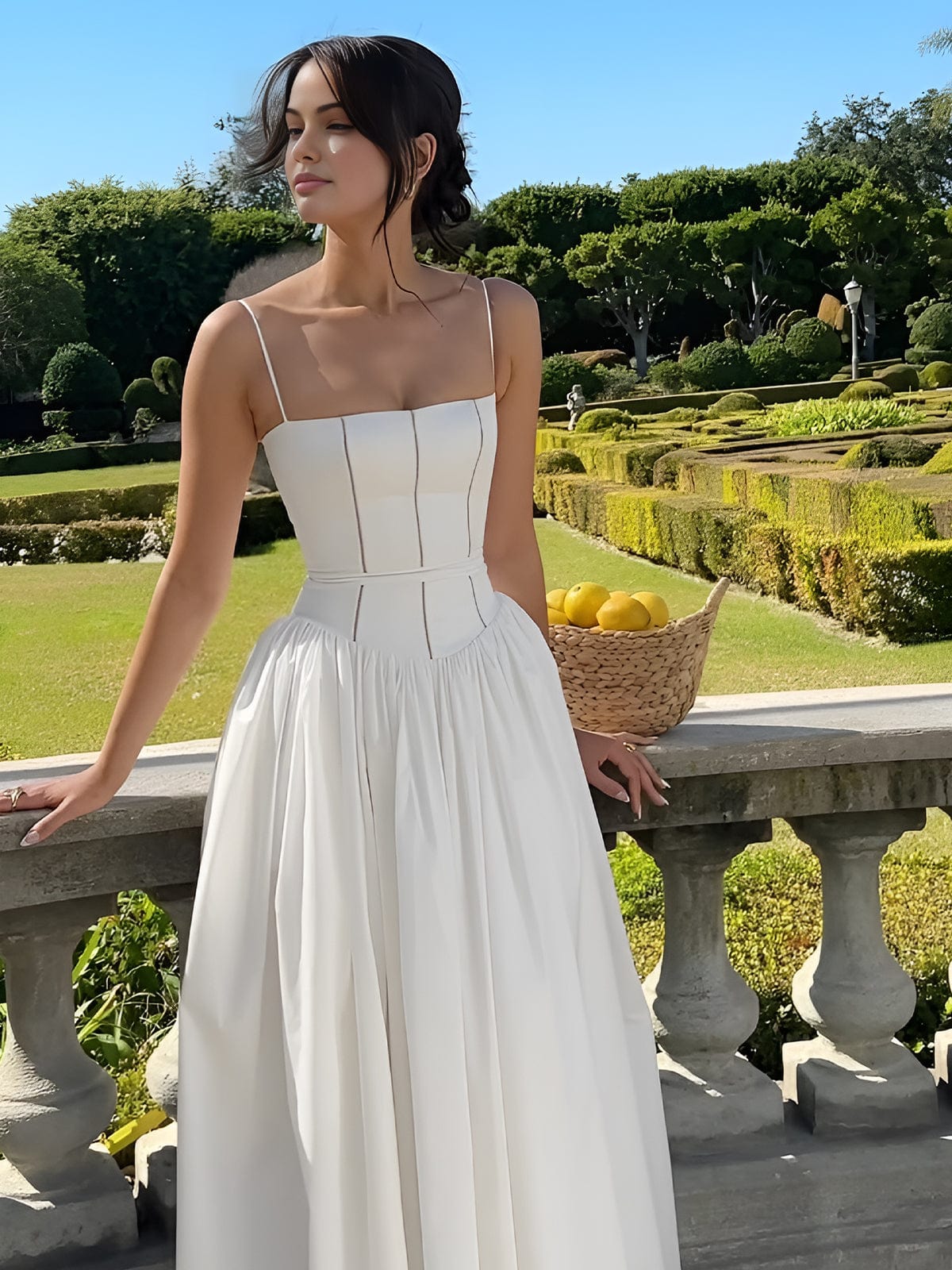 Helena | Women's midi guest dress with elegant corset