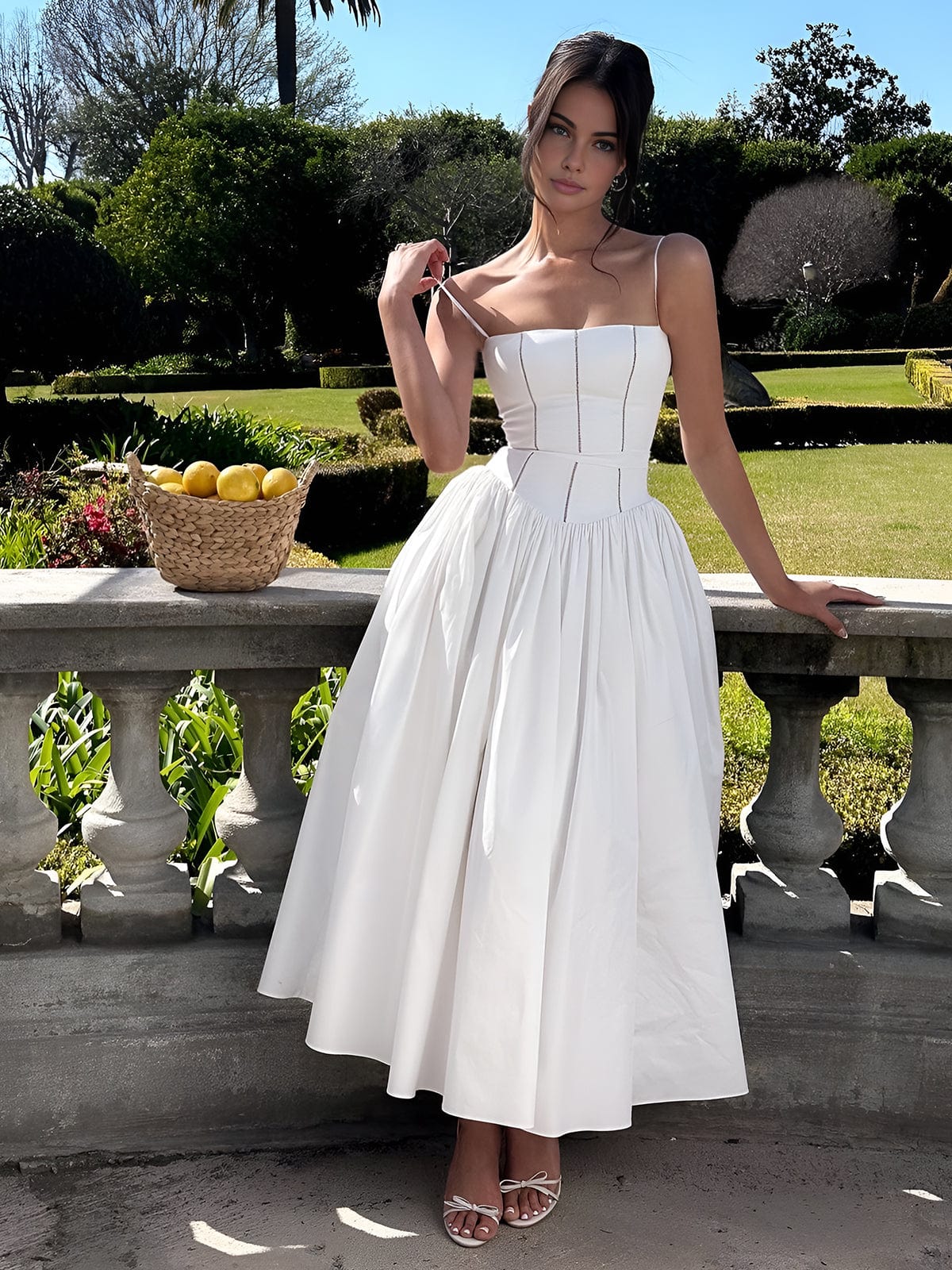 Helena | Women's midi guest dress with elegant corset