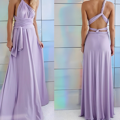 Virella | Langes Wickelkleid mit Neckholder-Ausschnitt | Maxi