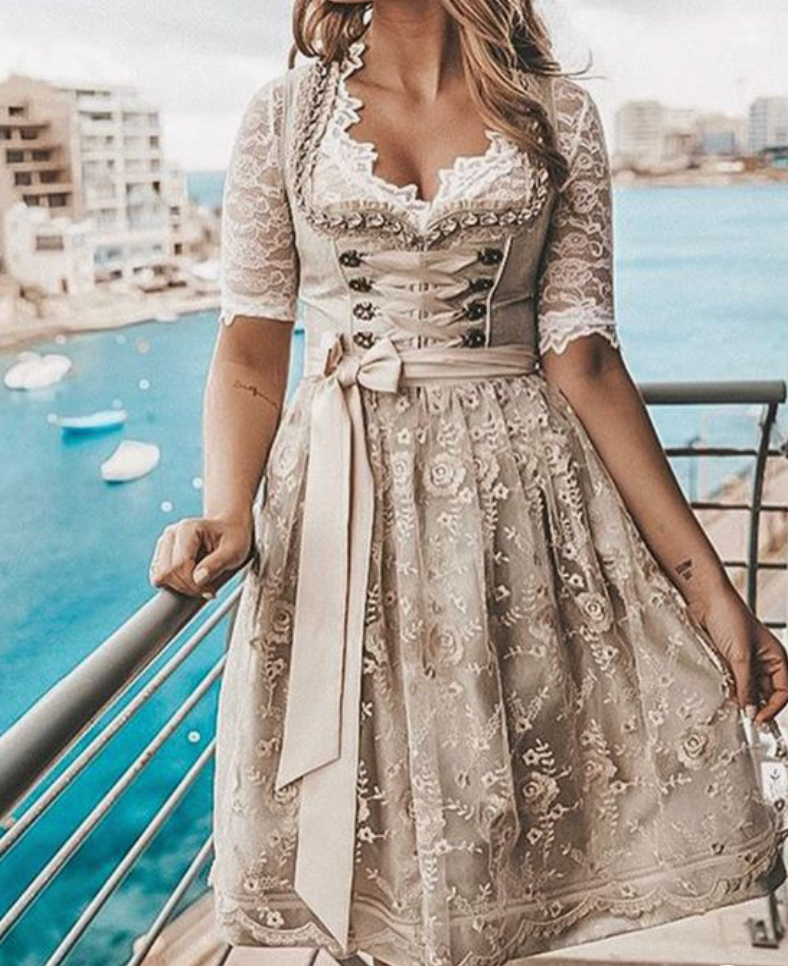 Elena | Vestido dirndl elegante con encaje y estilo vintage