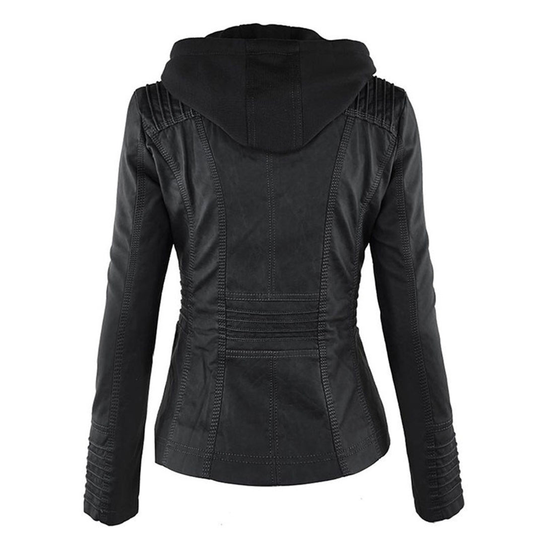 Fiorella | Chaqueta motera ajustada para mujer con capucha | Atrevida