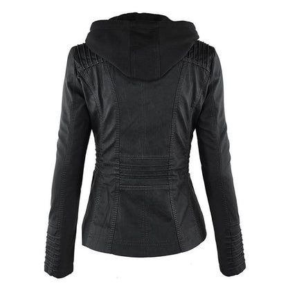 Fiorella | Chaqueta motera ajustada para mujer con capucha | Atrevida