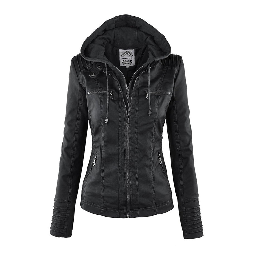 Fiorella | Chaqueta motera ajustada para mujer con capucha | Atrevida