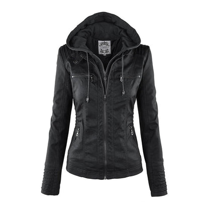 Fiorella | Chaqueta motera ajustada para mujer con capucha | Atrevida