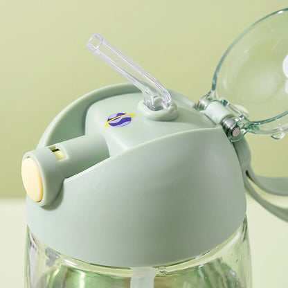 Emi | Botella infantil reutilizable con dinosaurio y pajita