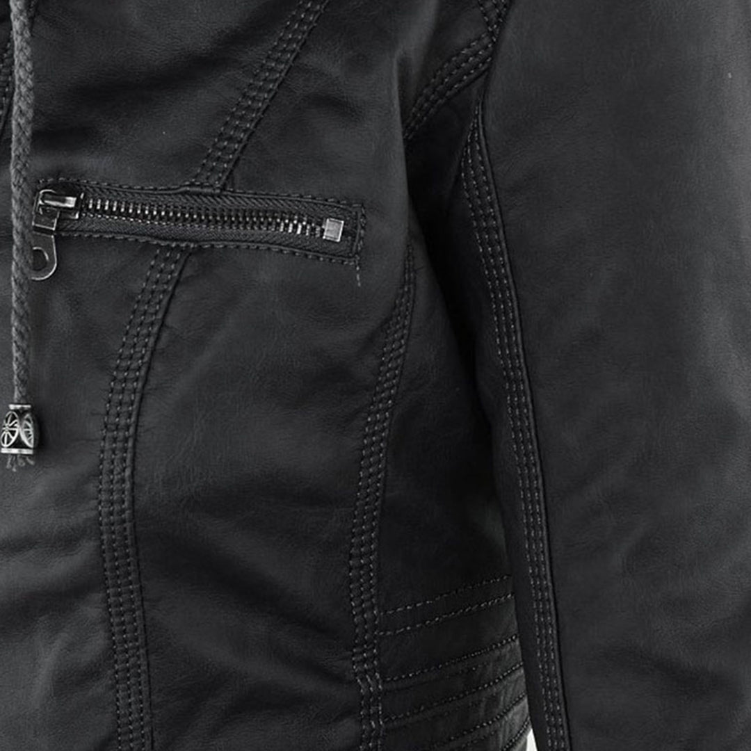 Fiorella | Chaqueta motera ajustada para mujer con capucha | Atrevida