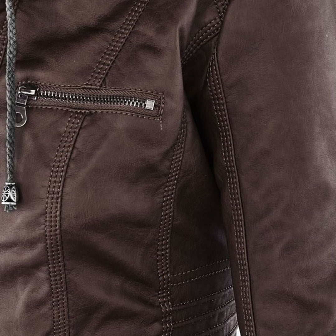 Fiorella | Chaqueta motera ajustada para mujer con capucha | Atrevida