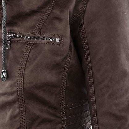 Fiorella | Chaqueta motera ajustada para mujer con capucha | Atrevida