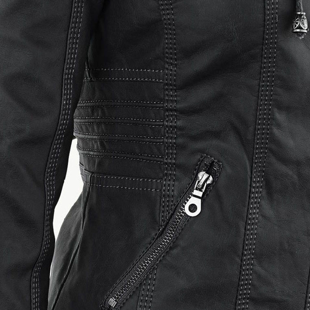Fiorella | Chaqueta motera ajustada para mujer con capucha | Atrevida