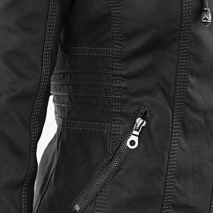 Fiorella | Chaqueta motera ajustada para mujer con capucha | Atrevida