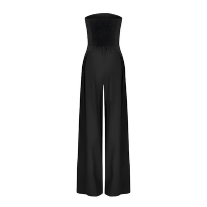 Lourdes | Eleganter Jumpsuit für Damen ohne Träger und mit weitem Bein  