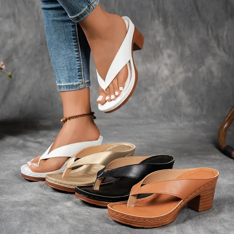 Inés | Orthopädische Sandalen mit niedrigem Absatz und offenen Riemen  