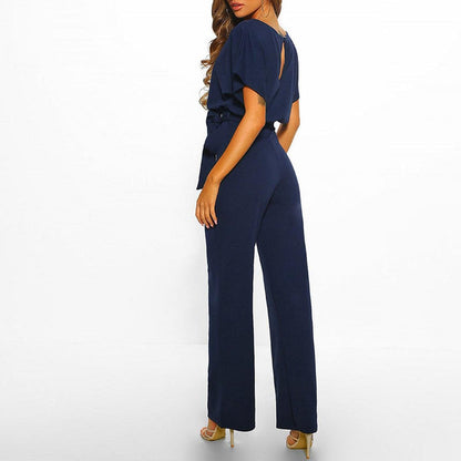 Carla | Mono elegante de verano con cinturón y pierna ancha