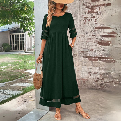 Zoraya | Elegantes Maxikleid für Damen mit kurzen Ärmeln  