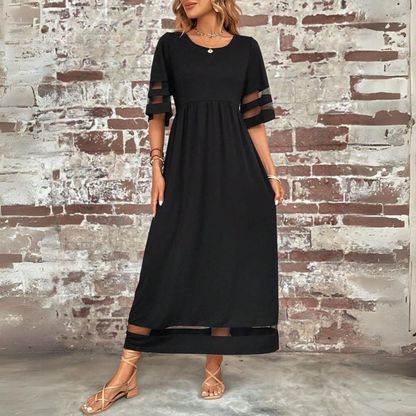 Zoraya | Elegantes Maxikleid für Damen mit kurzen Ärmeln  