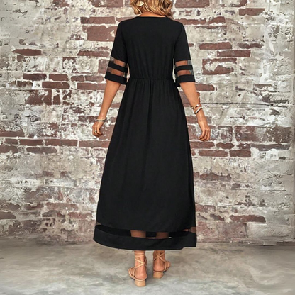 Zoraya | Elegantes Maxikleid für Damen mit kurzen Ärmeln  