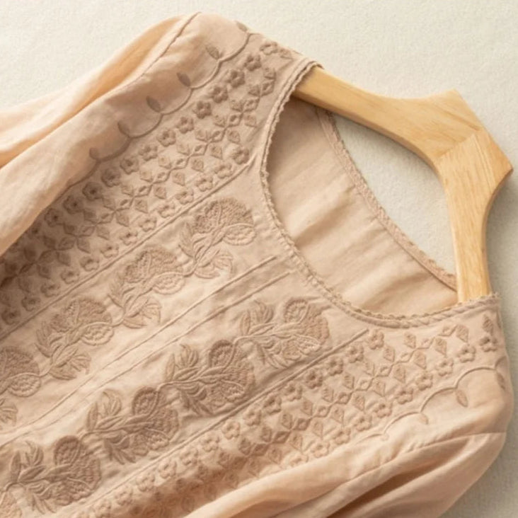 Zorione | Chic Summer Blouse with Embroidery for Women