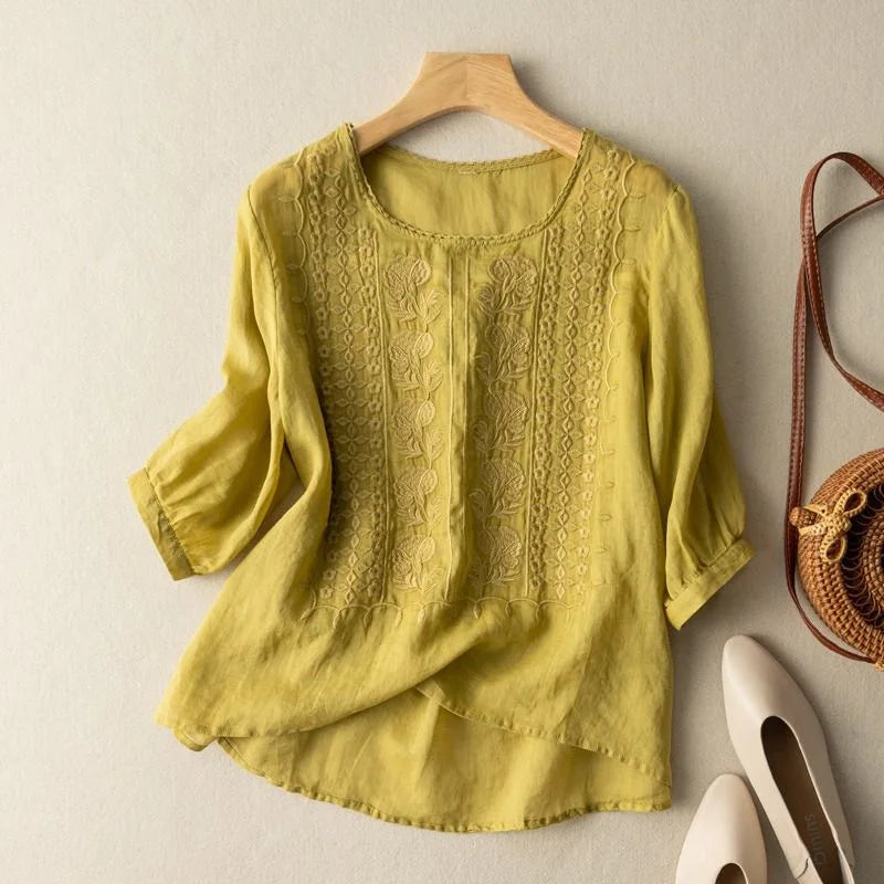 Zorione | Chic Summer Blouse with Embroidery for Women