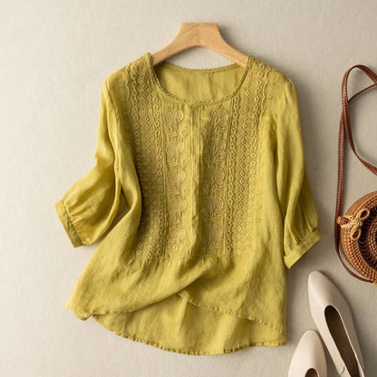 Zorione | Chic Summer Blouse with Embroidery for Women
