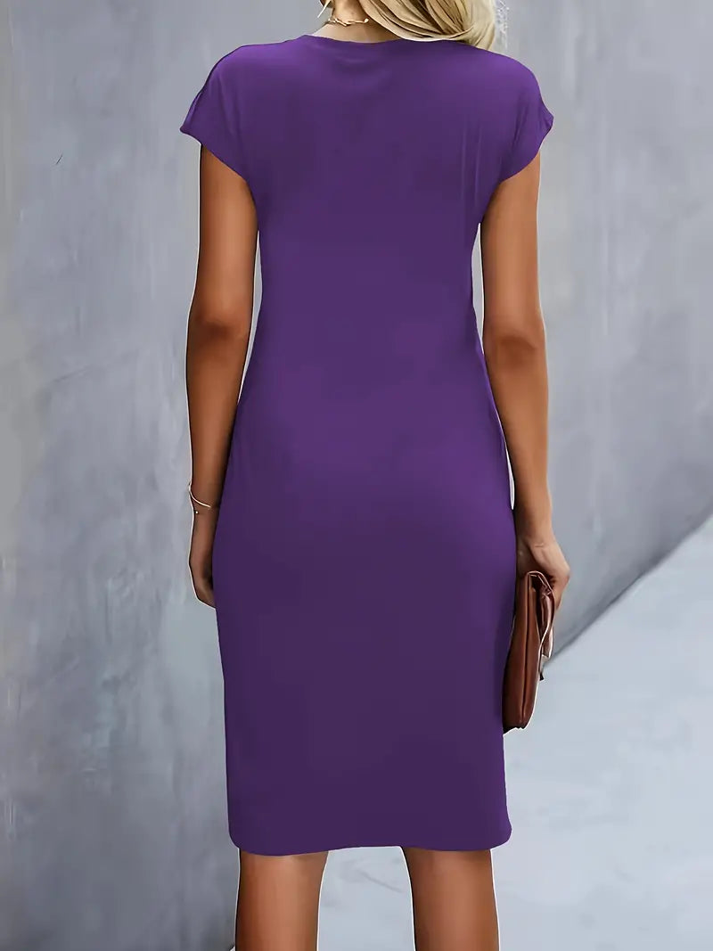 Kenia | Eng anliegendes Midikleid mit kurzen Ärmeln für Damen