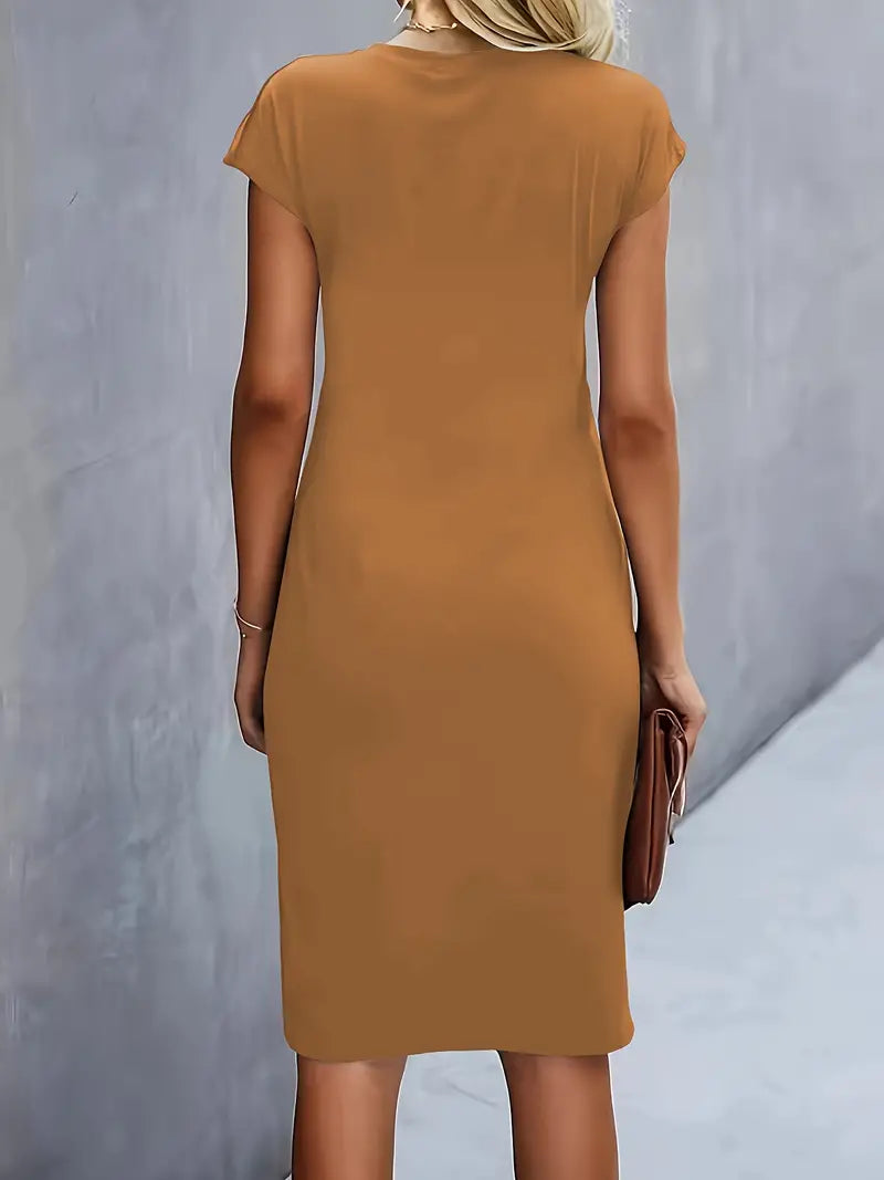 Kenia | Eng anliegendes Midikleid mit kurzen Ärmeln für Damen