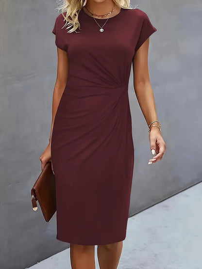 Kenia | Eng anliegendes Midikleid mit kurzen Ärmeln für Damen