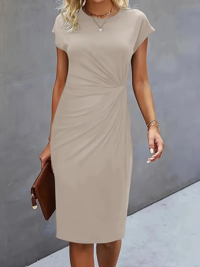Kenia | Eng anliegendes Midikleid mit kurzen Ärmeln für Damen