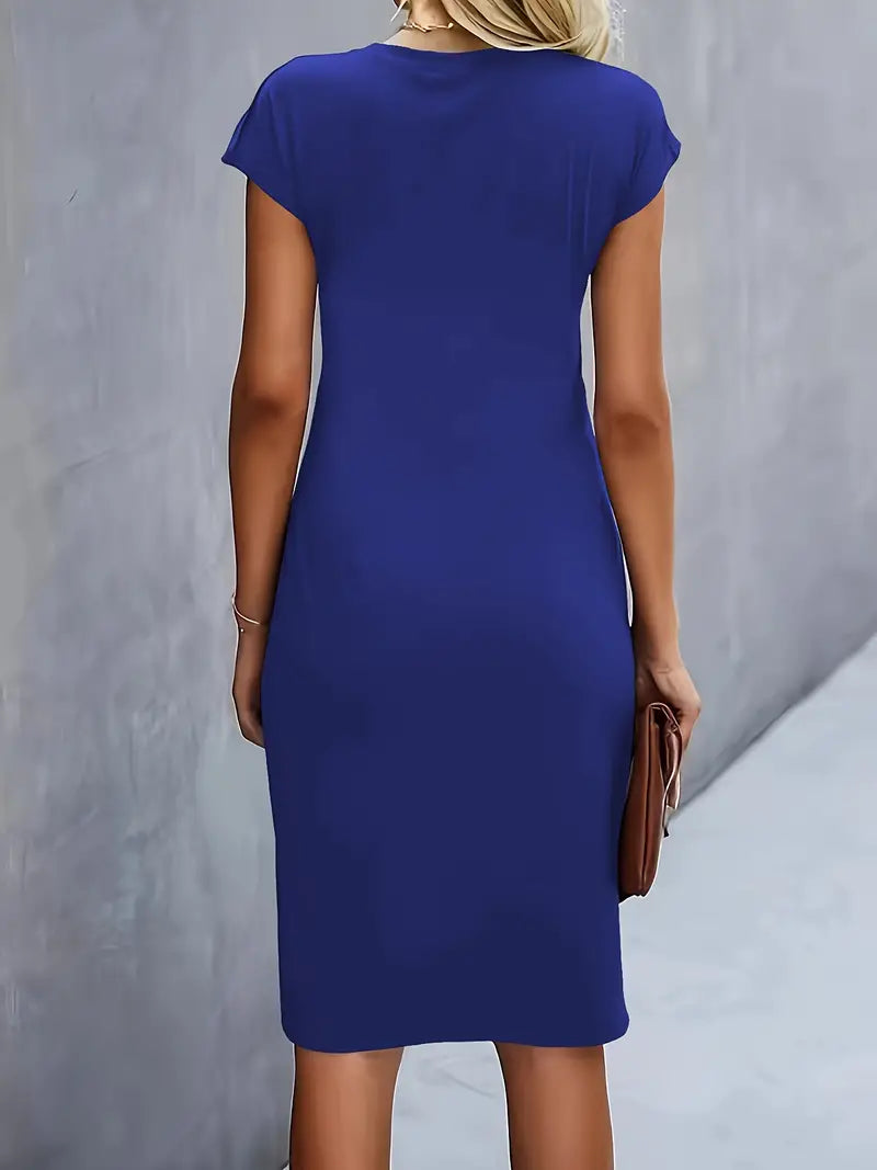 Kenia | Eng anliegendes Midikleid mit kurzen Ärmeln für Damen