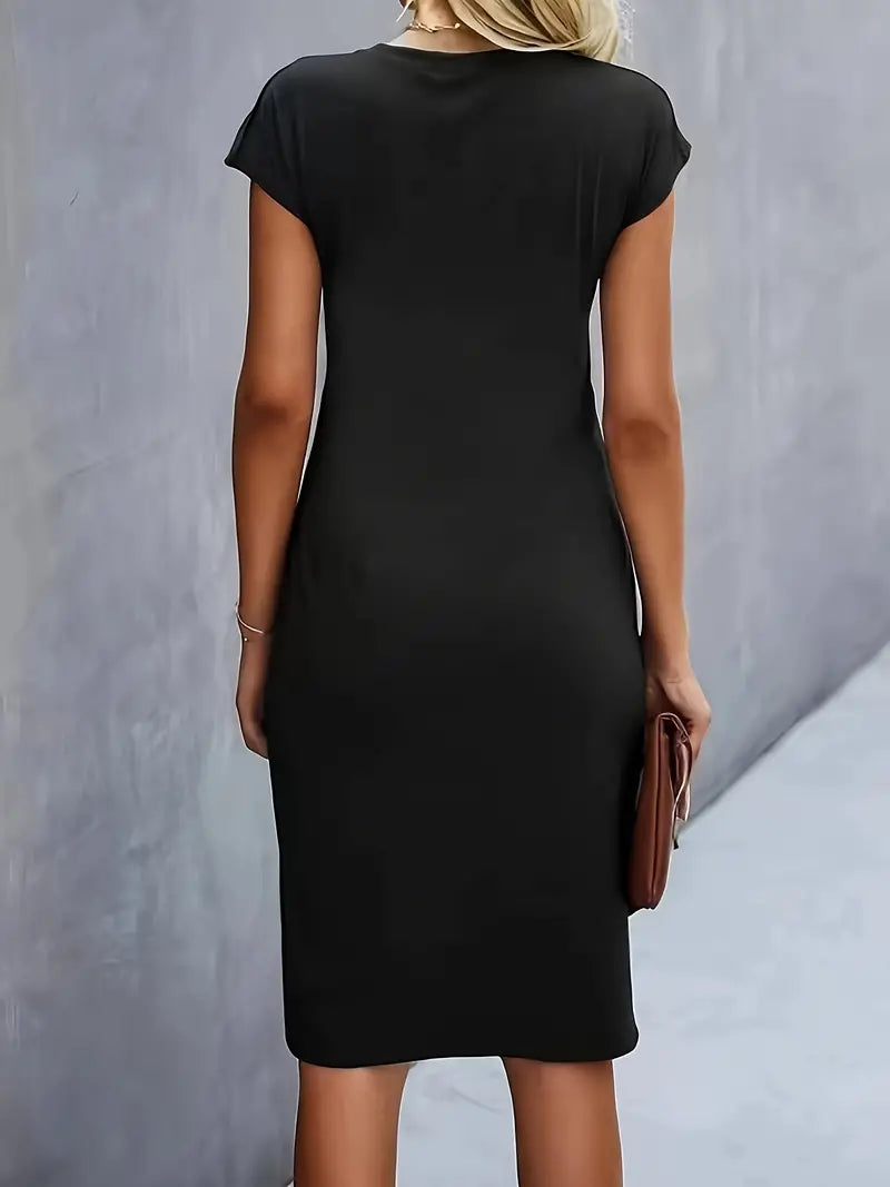 Kenia | Eng anliegendes Midikleid mit kurzen Ärmeln für Damen