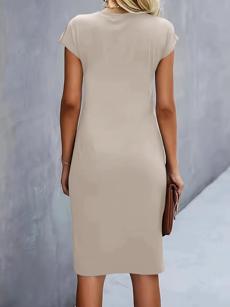 Kenia | Eng anliegendes Midikleid mit kurzen Ärmeln für Damen
