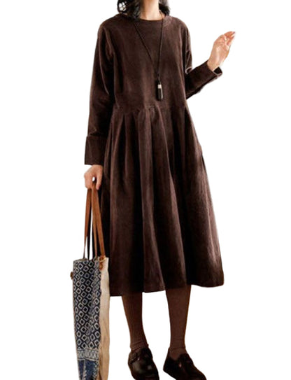 Zara | Robe midi à manches longues coupe ample et plissée