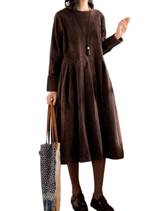 Zara | Vestido midi con manga larga diseño suelto con pliegues