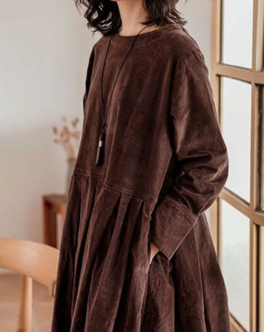 Zara | Robe midi à manches longues coupe ample et plissée