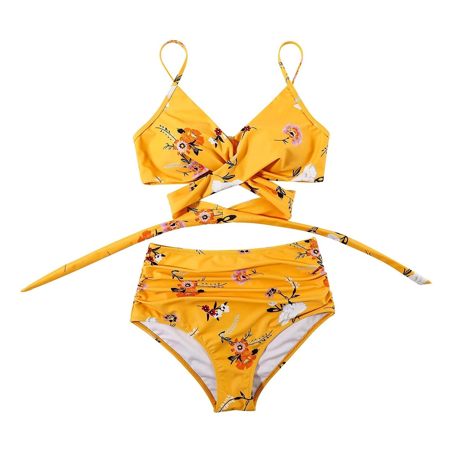 Rosalina | Bikini für Damen mit hohem Bund und Blumenmuster  