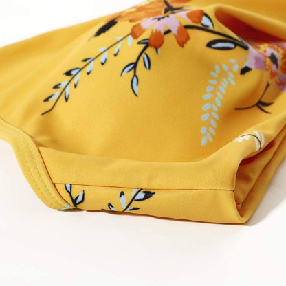 Rosalina | Bikini für Damen mit hohem Bund und Blumenmuster  