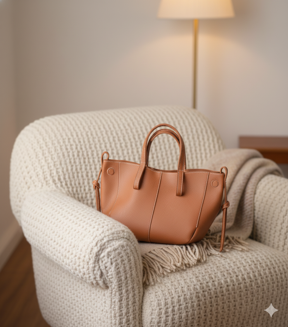 Inés | Bolso shopper lujoso con doble asa y diseño liso