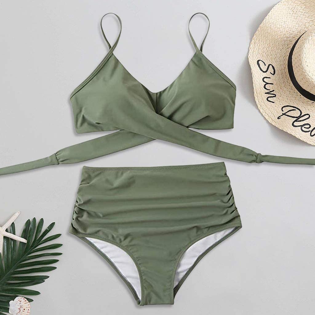 Rosalina | Bikini für Damen mit hohem Bund und Blumenmuster  