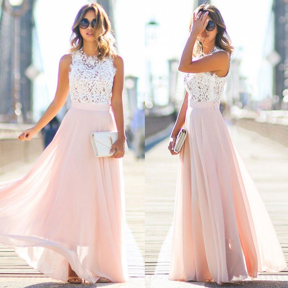 Adelaira | Damen-Maxikleid mit Spitze und ausgestelltem Rock | Formal