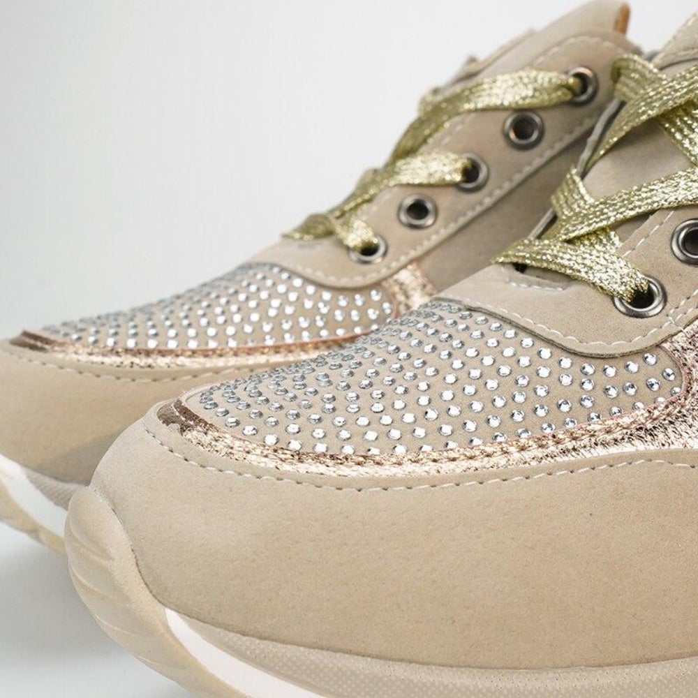 Prisella | Moderne Damen-Sneaker mit Schnürsenkeln | Keilabsatz