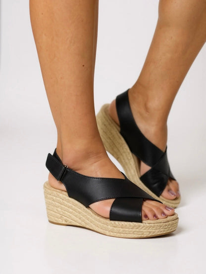 Genoveva | Alpargatas para mujer con cuña y tiras cruzadas