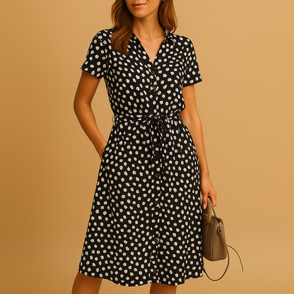 Sira | Polka dot summer midi dress