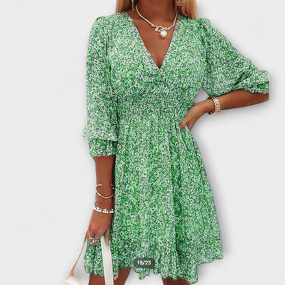 Amparo | Vestido mini para mujer con estampado floral y cuello en V