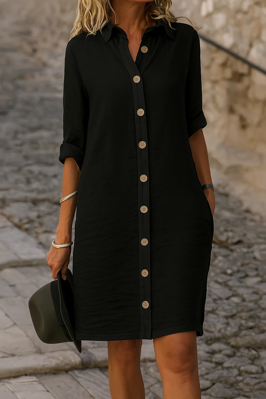 Jesusa | Elegantes Frühlingshemdkleid für Damen mit Knöpfen