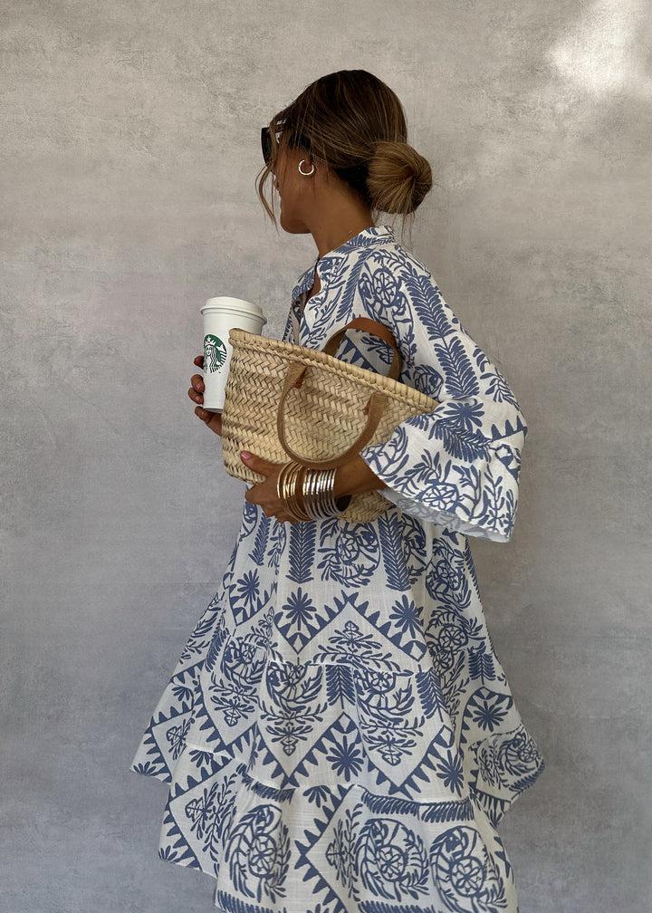 Victorina | Vestido estampado con manga amplia fluida