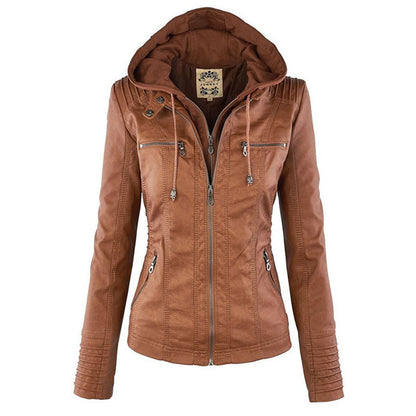 Fiorella | Chaqueta motera ajustada para mujer con capucha | Atrevida