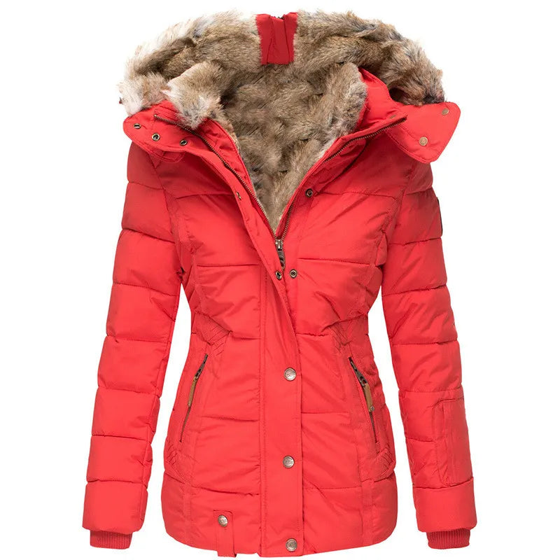 Lucía | Veste d'hiver femme avec capuche en fourrure
