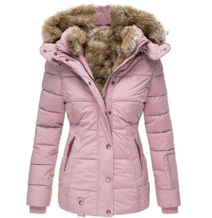 Lucía | Veste d'hiver femme avec capuche en fourrure