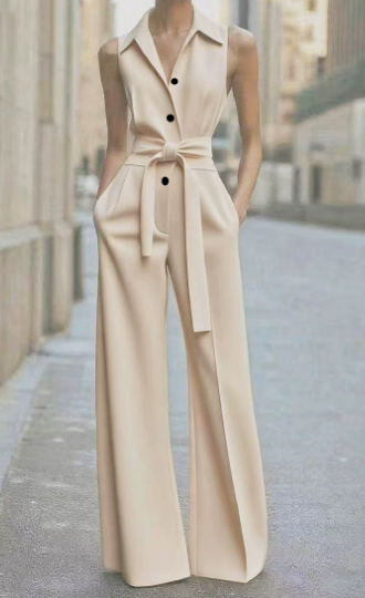 Carina | Women's wide-leg spring jumpsuit with pockets