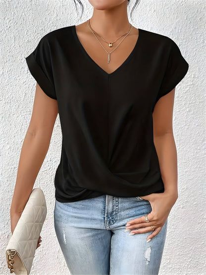 Rut | Damen-Top mit Knoten vorne und V-Ausschnitt